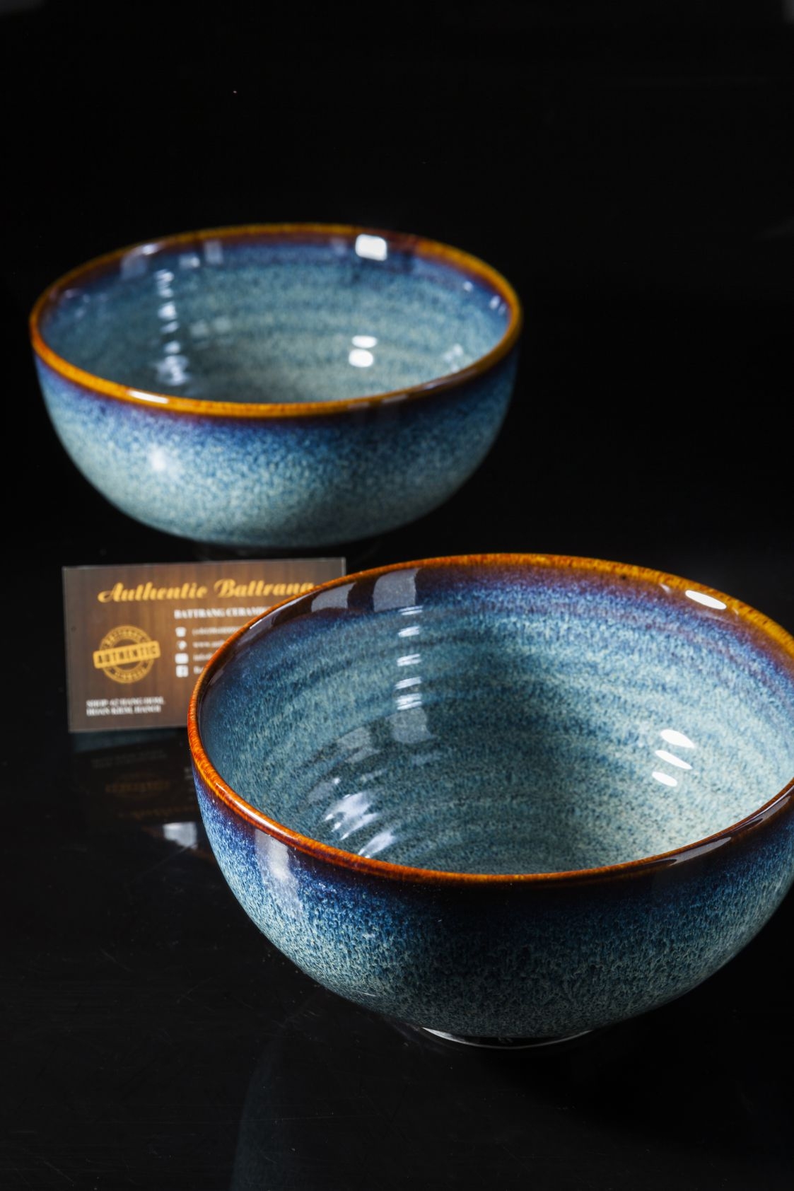 Blue glaze soup bowl 1
