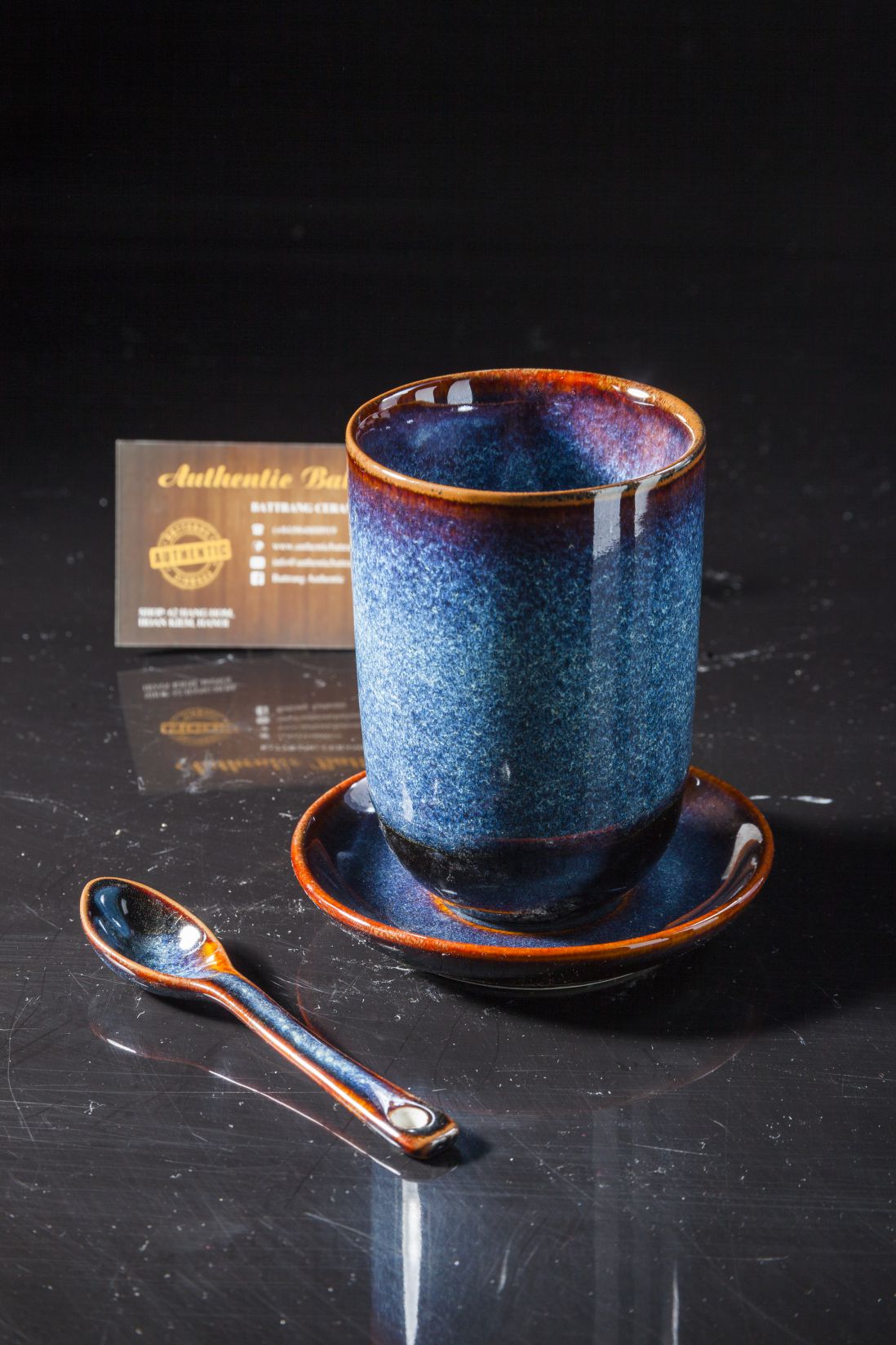 Blue glaze coffee cup 2