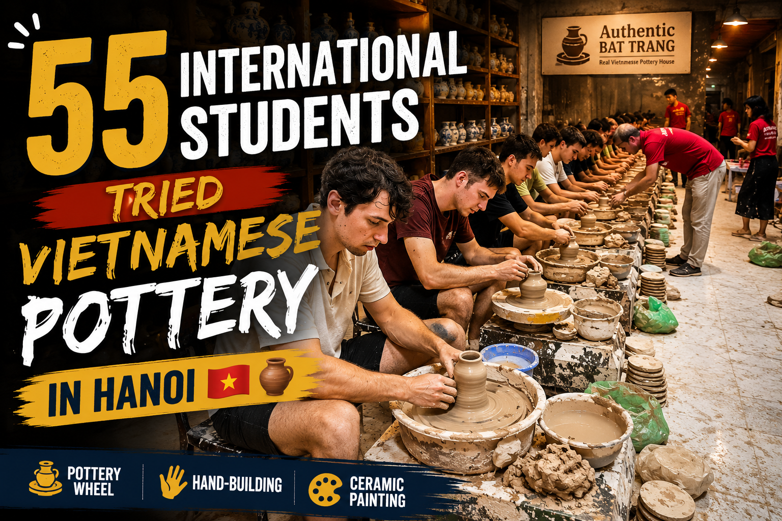 55 International Students Tried Vietnamese Pottery in Hanoi ????????