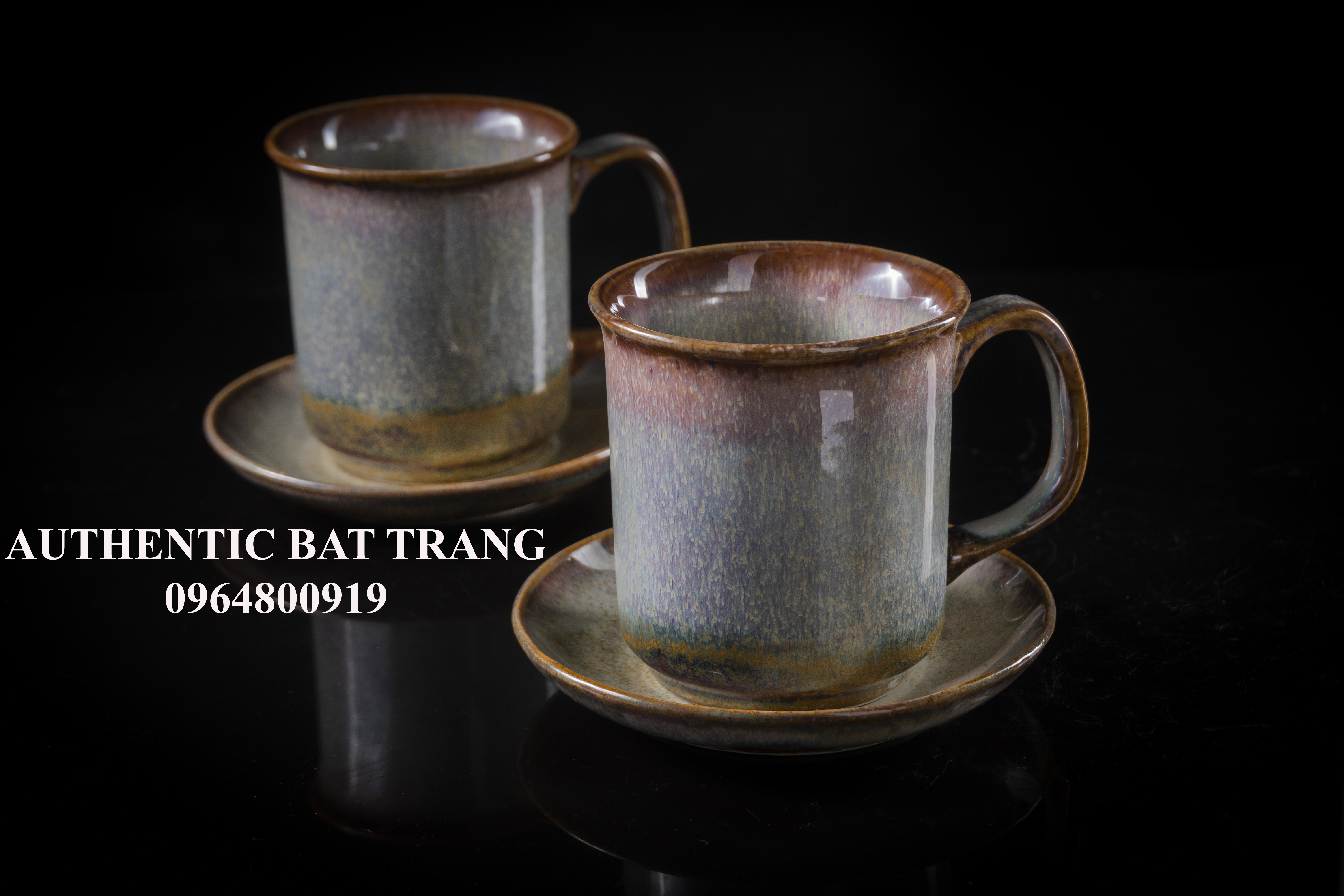 Tea cups gray laze - make in bat trang