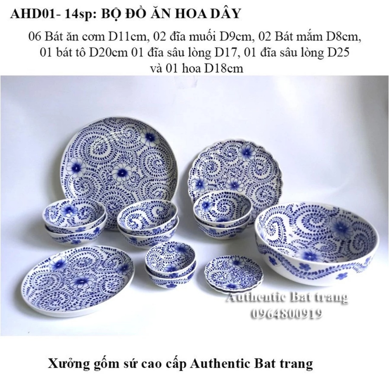 Authentic Bat Trang Ceramic Tableware for Restaurants and Hotels