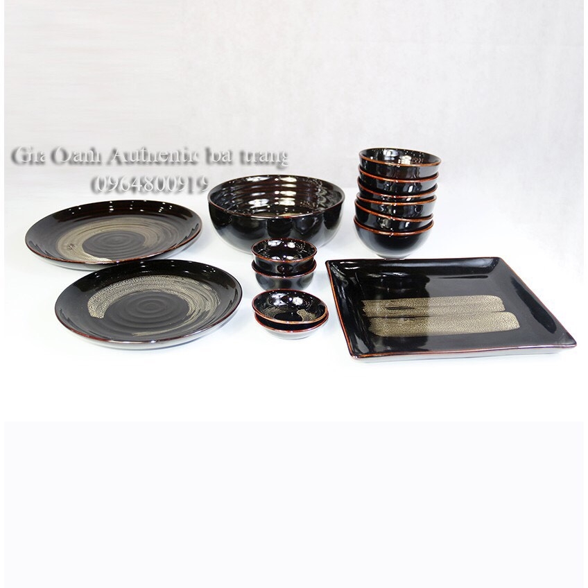 Tableware, bowls, plates with high-quality fire-glazed wings BEAUTIFUL - LUXURY - DURABLE. Gia Oanh Authentic Bat Trang