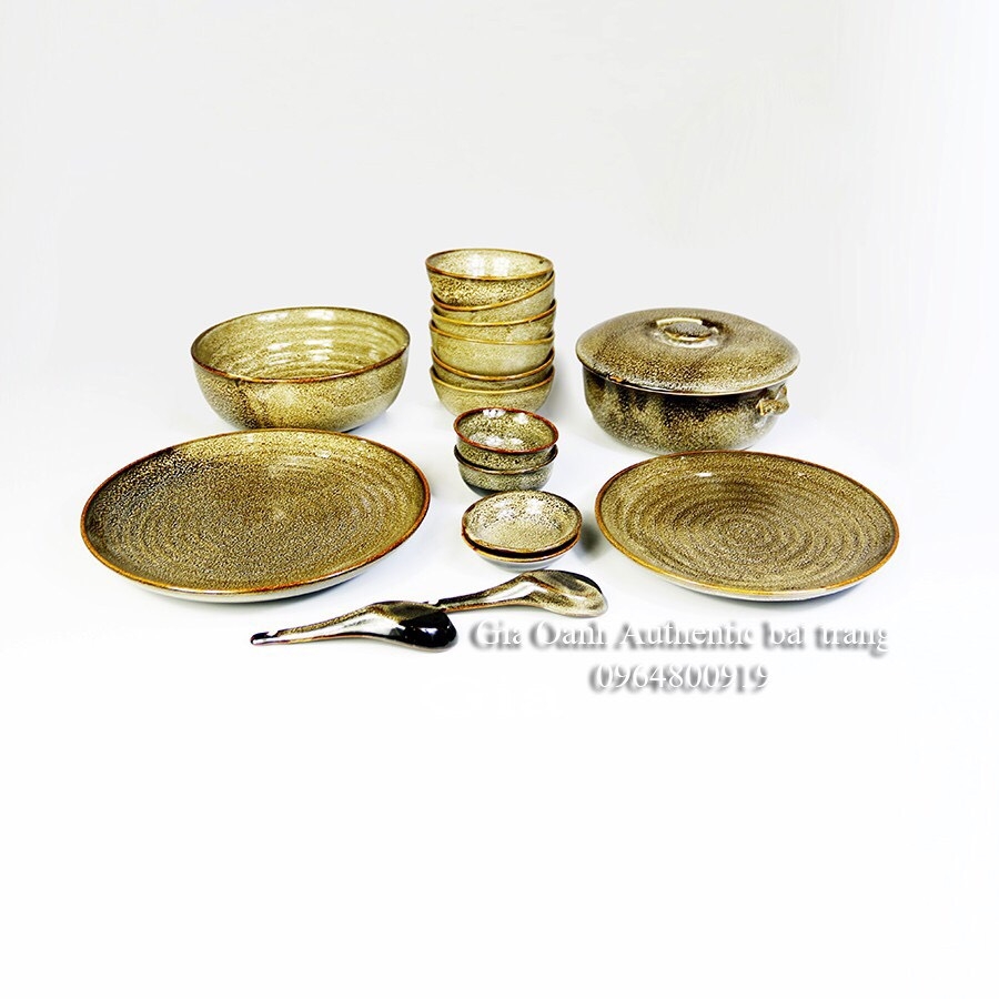 GOLDEN brocade tableware - Fire glaze specialized for restaurants and hotels - Gia Oanh Authentic Bat Trang Ceramics Workshop