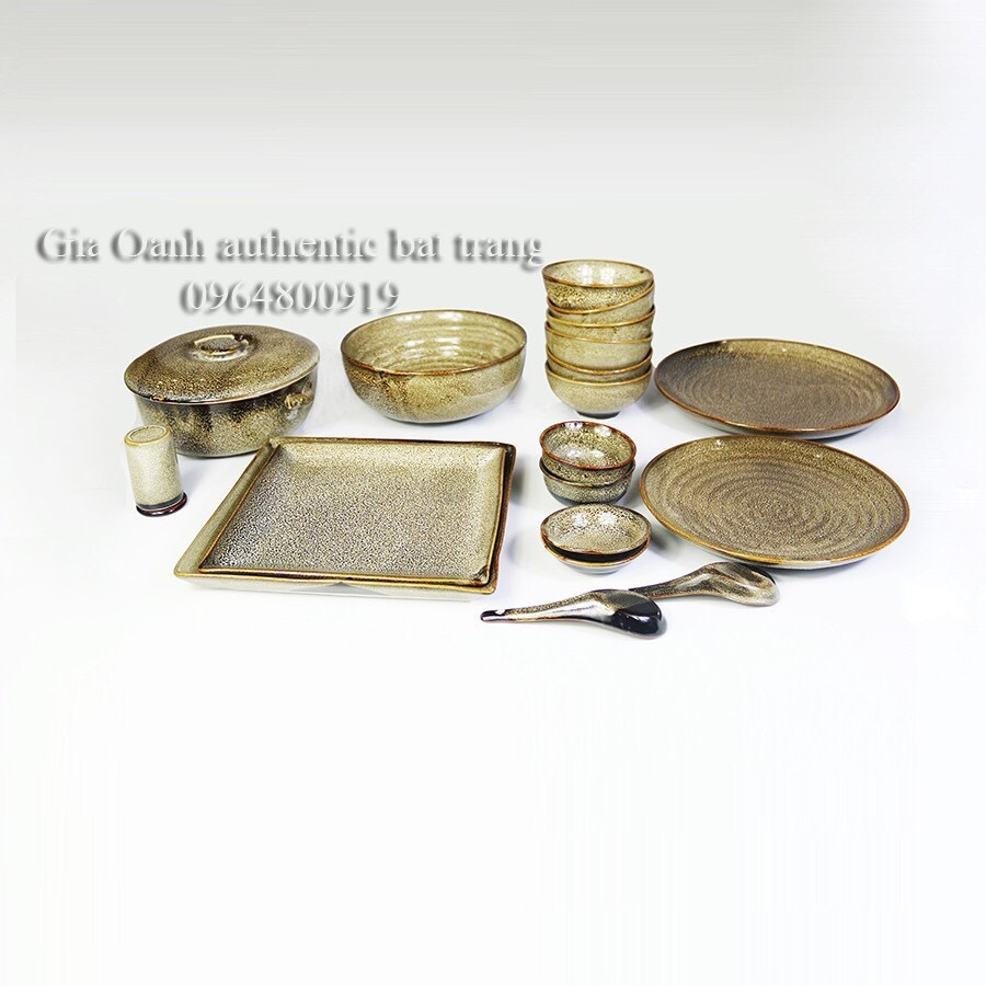 [HOT TREND] High-class tableware set with glazed enamel- Gia Oanh Authentic Bat Trang ceramics workshop