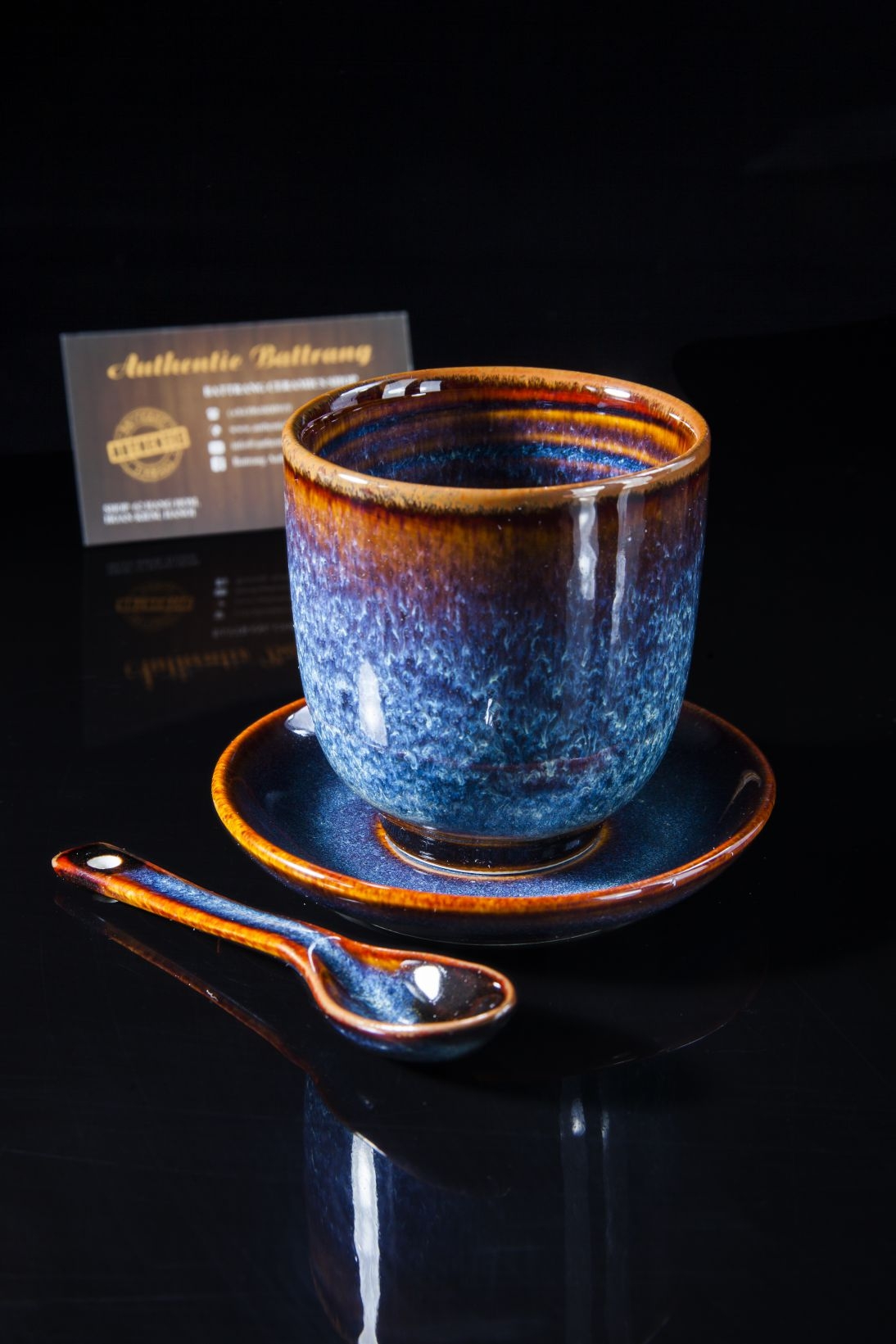 Blue glaze coffee cup 1