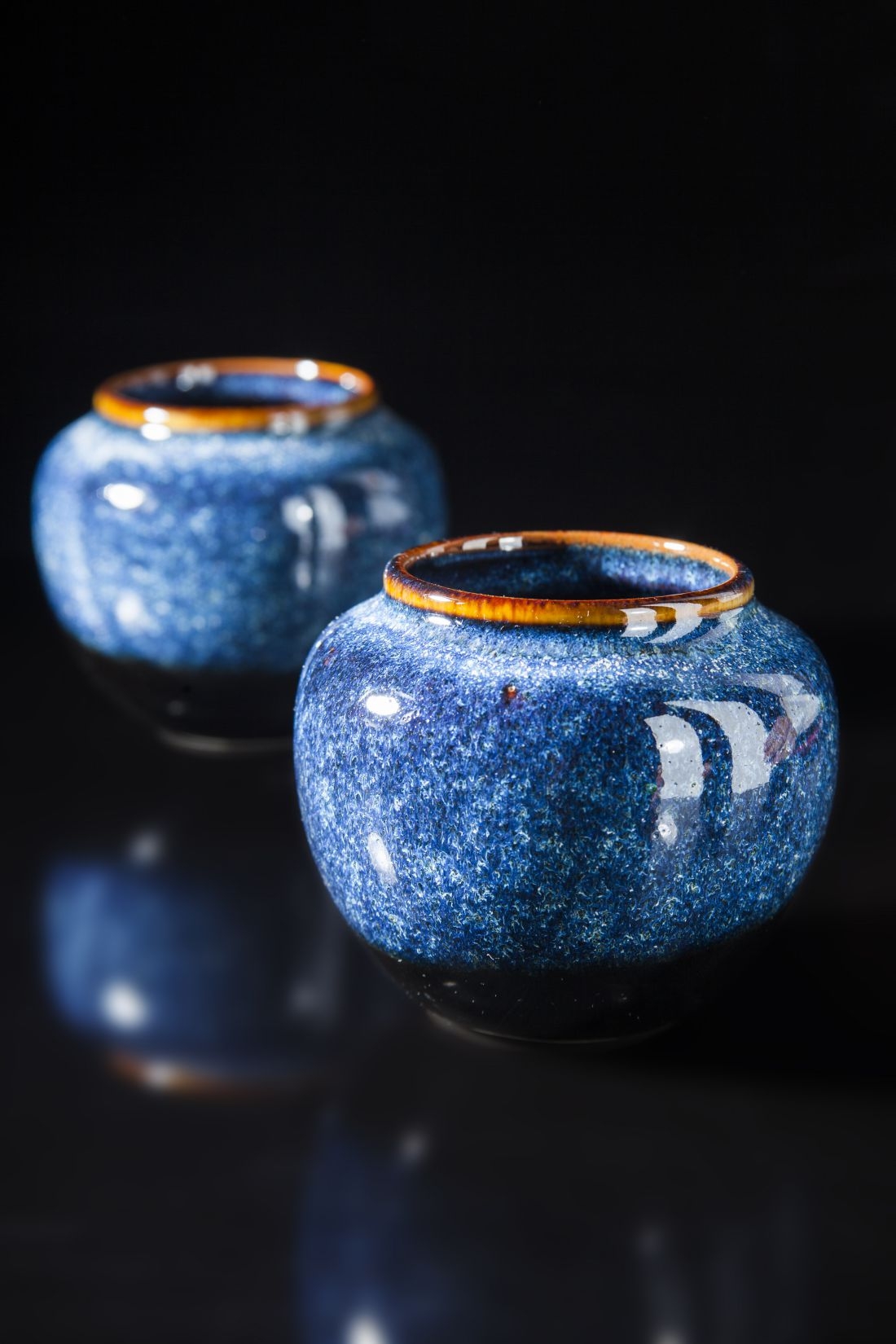 Blue glaze little vase
