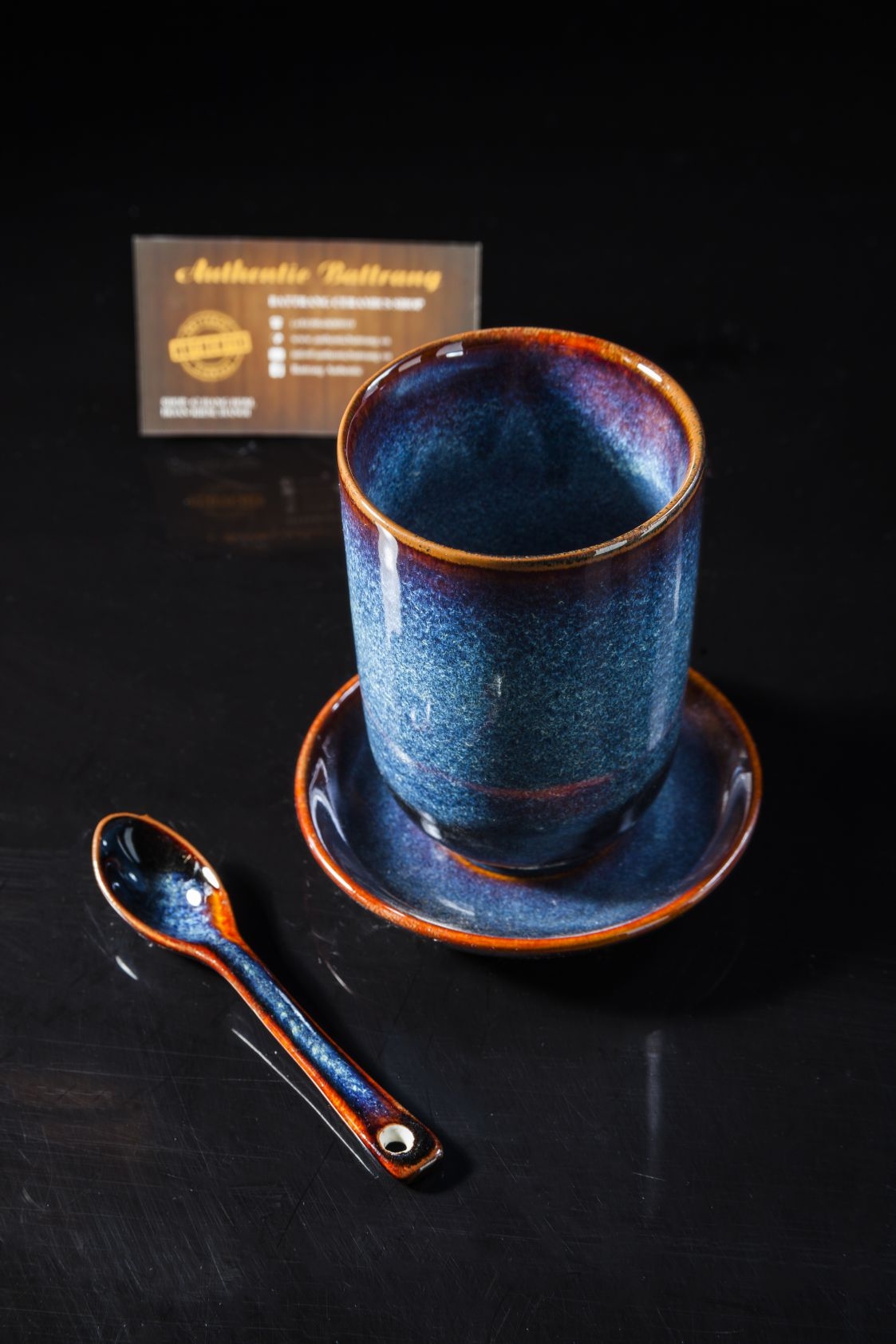 Blue glaze coffee cup 2