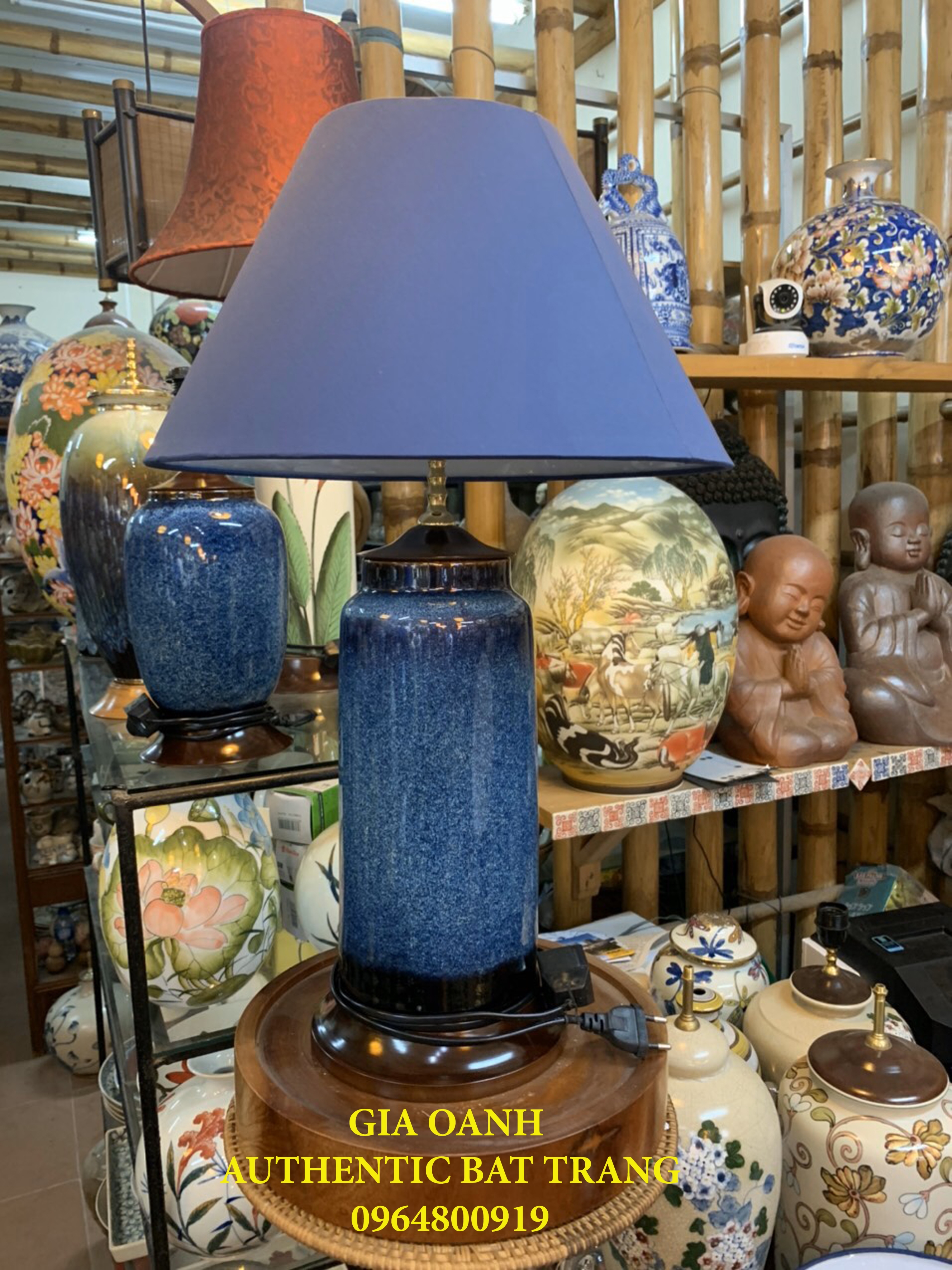 table lamp - Đèn ngủ/ đèn trang trí sự kết hợp của gốm sứ men hỏa biến và ánh sáng tạo nên ánh sáng lung linh