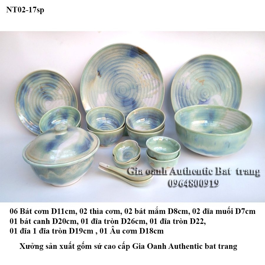 Pearl tableware and dishes - High-grade flaming enamel - Art - beautiful and luxurious - Authentic Gia Oanh ceramics