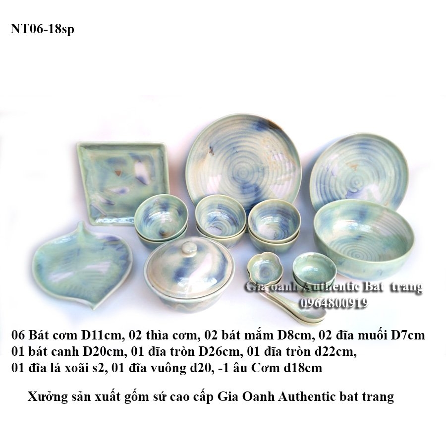 Pearl tableware and dishes - High-grade flaming enamel - Art - beautiful and luxurious - Authentic Gia Oanh ceramics