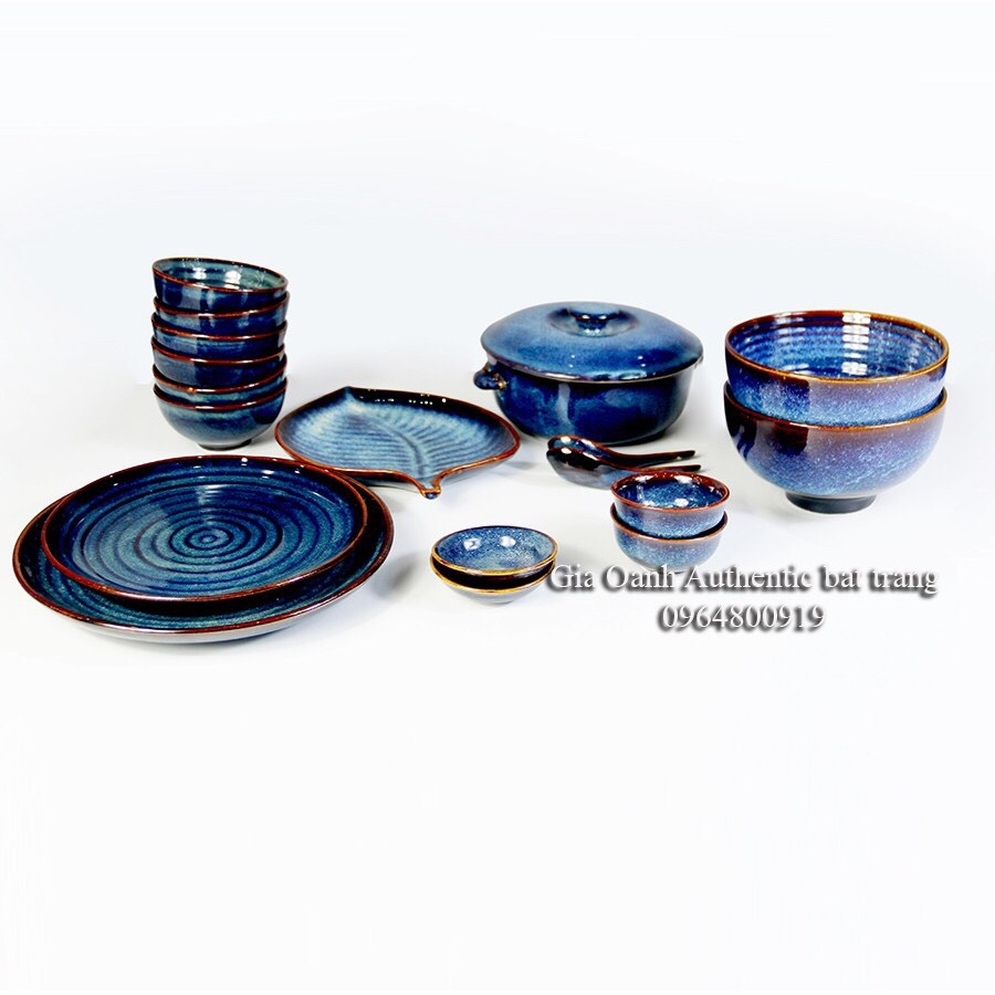 [HOT TREND] High-class tableware set with glazed enamel- Gia Oanh Authentic Bat Trang ceramics workshop