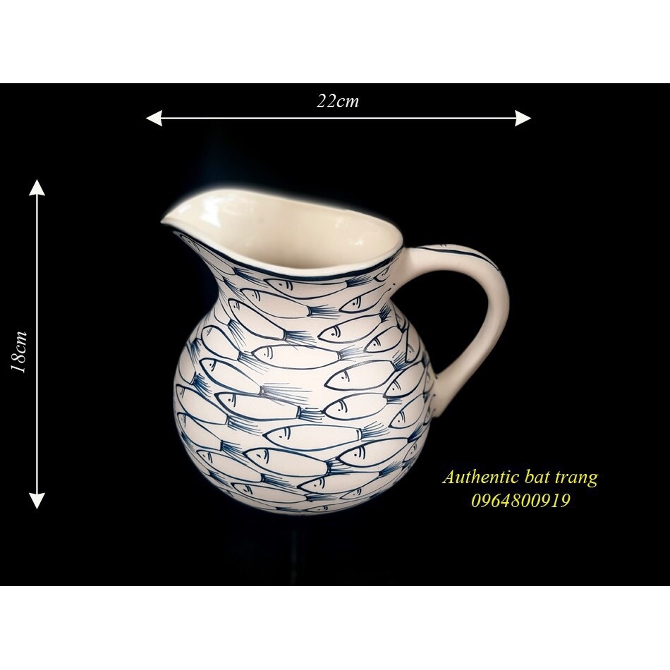 High-class fish-patterned flower vase- Authentic Bat Trang Ceramics