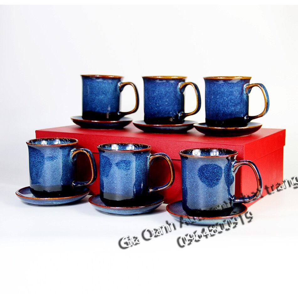 HOT- LUNAR NEW YEAR GIFT SET 2022- SET OF 6 LUXURY VARIOUS Enamel Cups and Discs - BEAUTIFUL AND LUXURY by Authentic Bat Trang