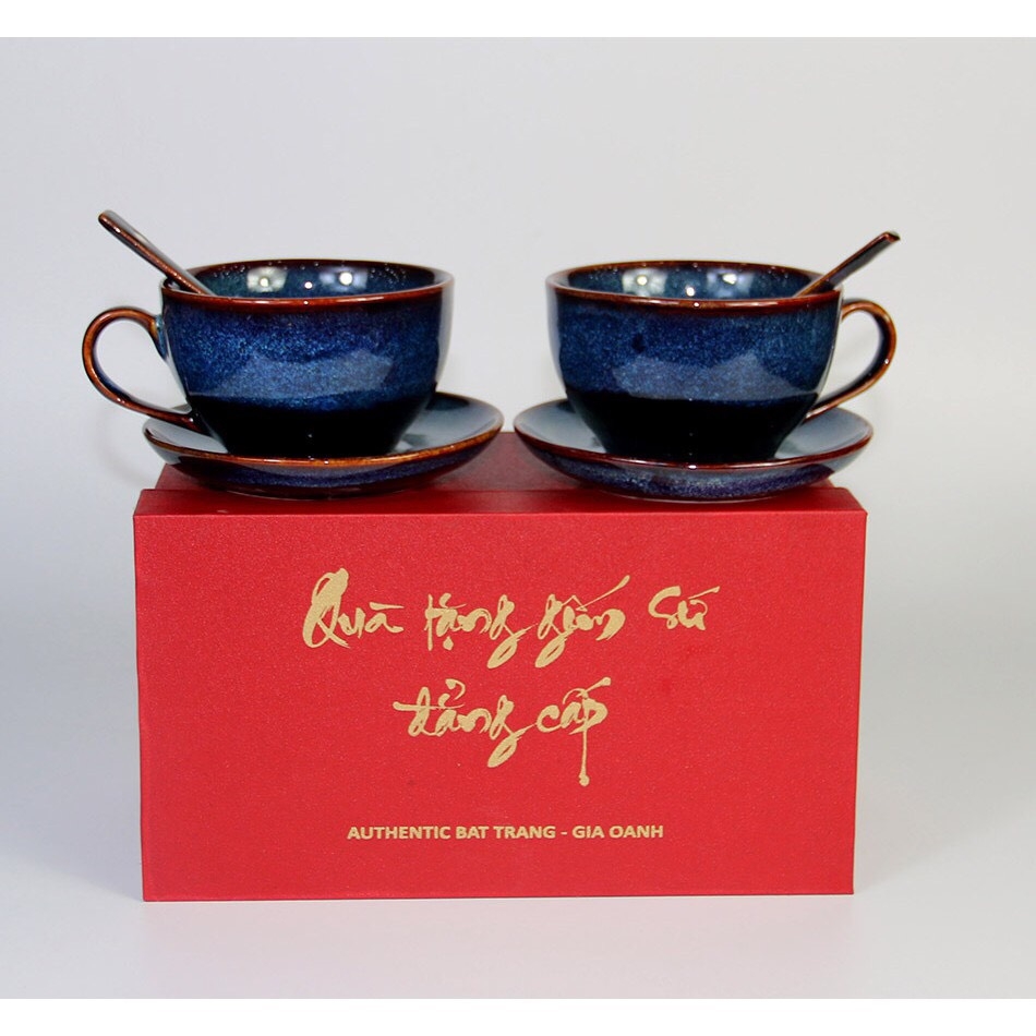 GIFT SET OF PREMIUM TEA AND COFFEE CUPS - PRODUCTS MADE IN AUTHENTIC CERAMICS FACTORY BAT TRANG