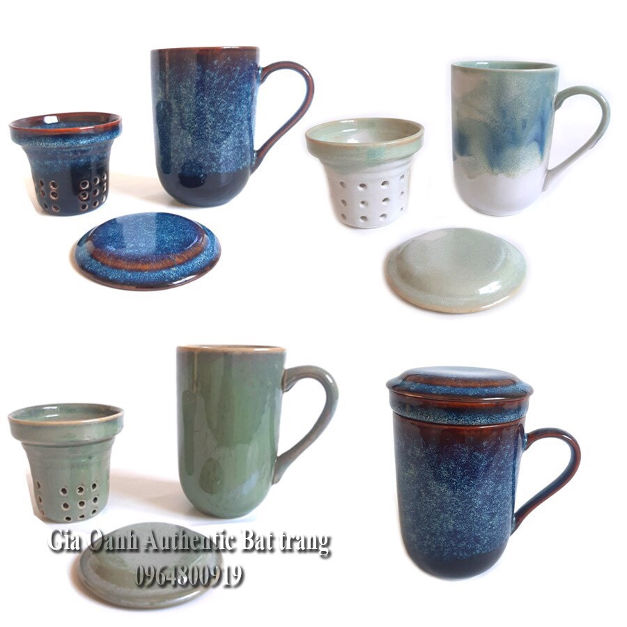 TỔNG HỢP - BỘ CỐC LỌC TRÀ MEN HỎA BIẾN CAO CẤP - Xưởng gốm sứ Gia Oanh Authentic Bat trang