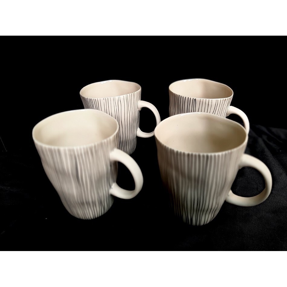 Plaid cups-MANUFACTURED IN AUTHENTIC BAT TRANG CERAMIC FACTORY