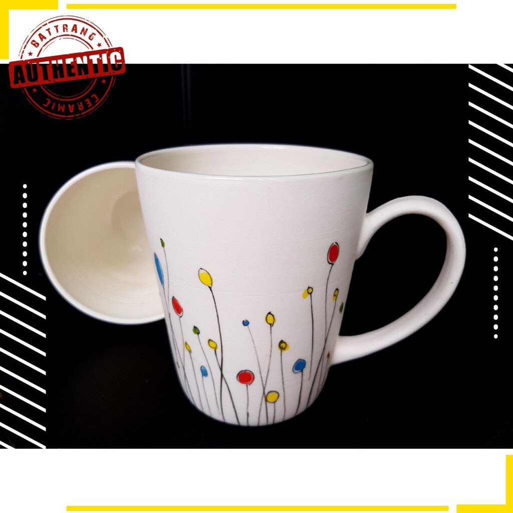 BLOOM TEA CUPS- Tea Cups hand-painted motifs - MANUFACTURED AT AUTHENTIC BAT TRANG FACTORY