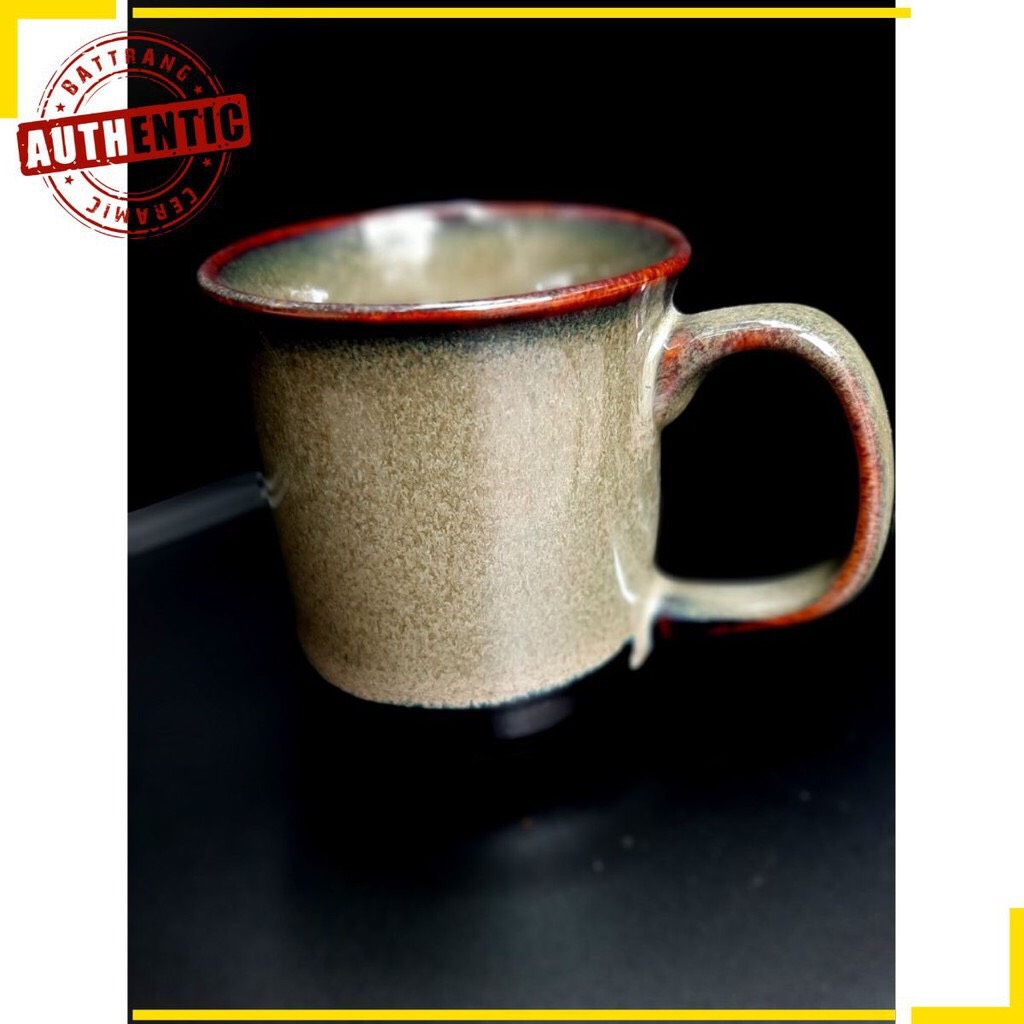Moss enamel tea cup - GIA OANH AUTHENTIC BAT TRANG ceramics