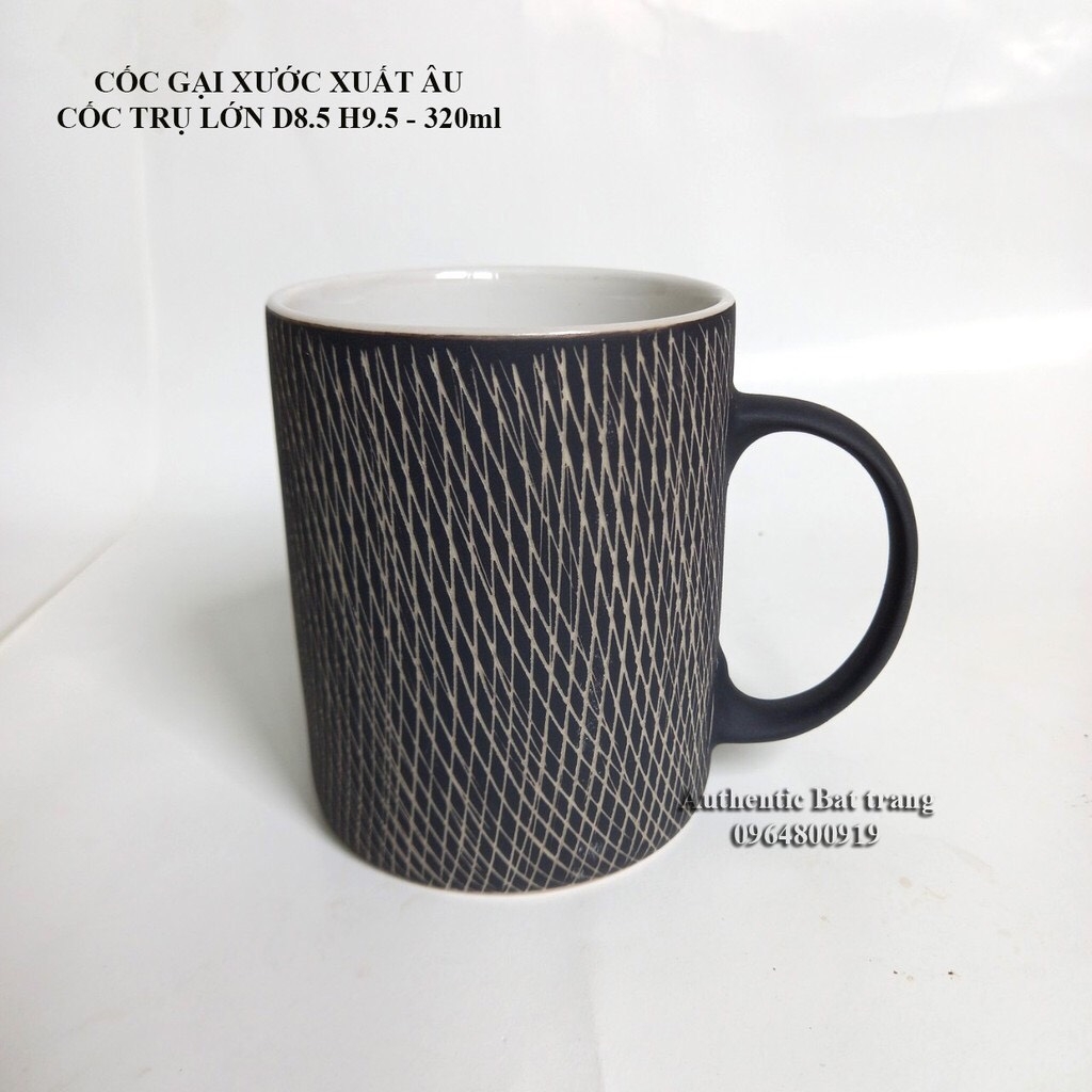 SCRATCH PATTERNED MUG - EU - UNIQUE STYLE TO ENJOY TEA AND COFFEE - AUTHENTIC BAT TRANG CERAMICS WORKSHOP