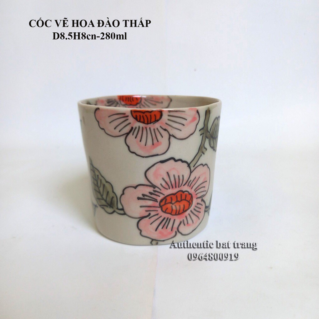 SIÊU XINH - Cốc uống trà, cà phê phong cách Châu ÂU - VẼ TAY THỦ CÔNG SẢN XUẤT TẠI XƯỞNG GỐM SỨ AUTHENTIC BAT TRANG