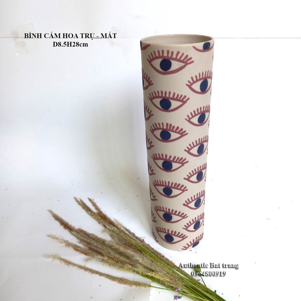 Tea cups and flower vase with eye-drawn motifs SUPER BEAUTIFUL AND Adorable - European standard style- Authentic Bat Trang