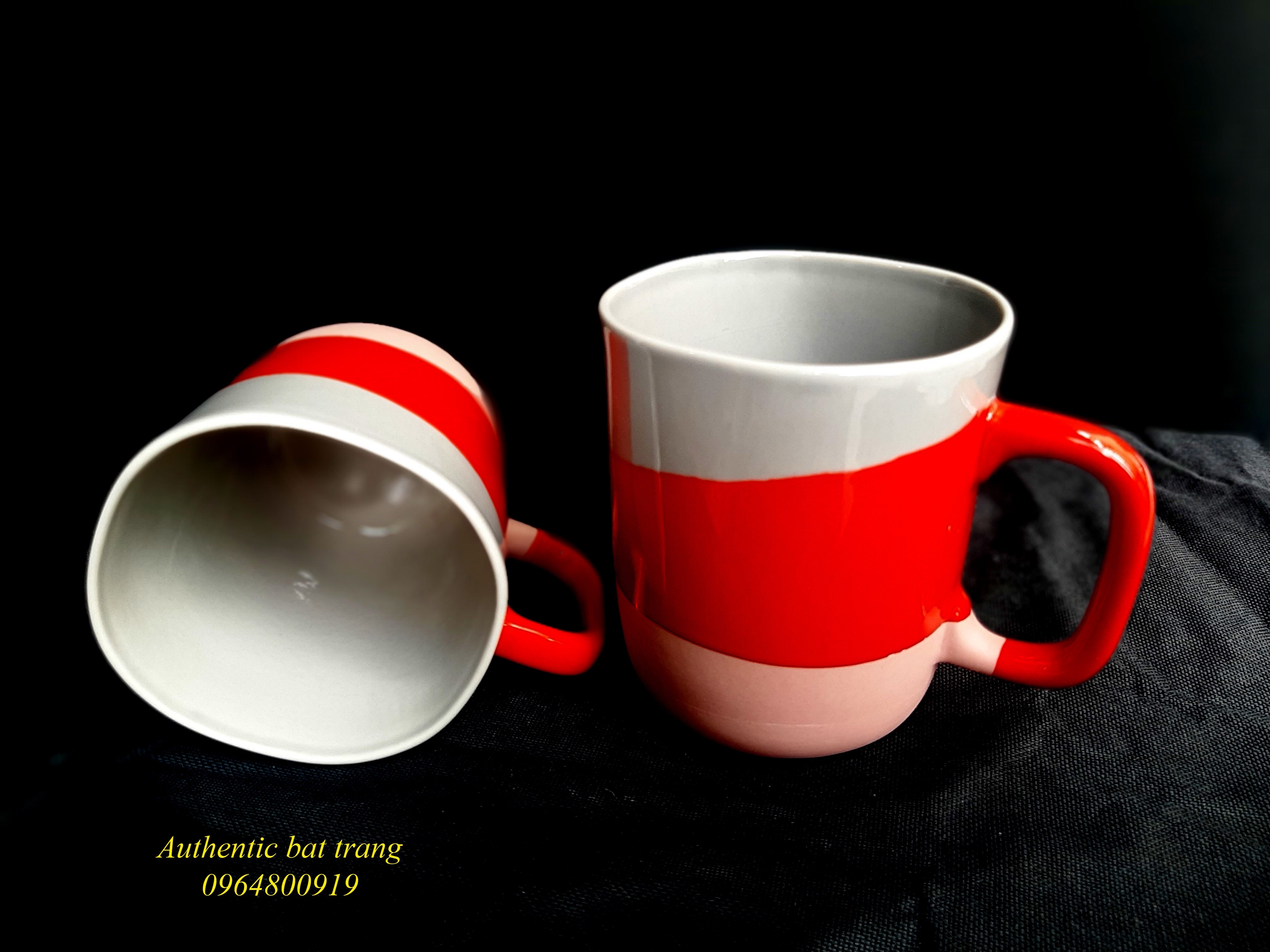 Three colors cups/ Cốc 3 màu sản phẩm thủ công xuất Âu, sản xuất tại xưởng gốm sứ Authentic bat trang