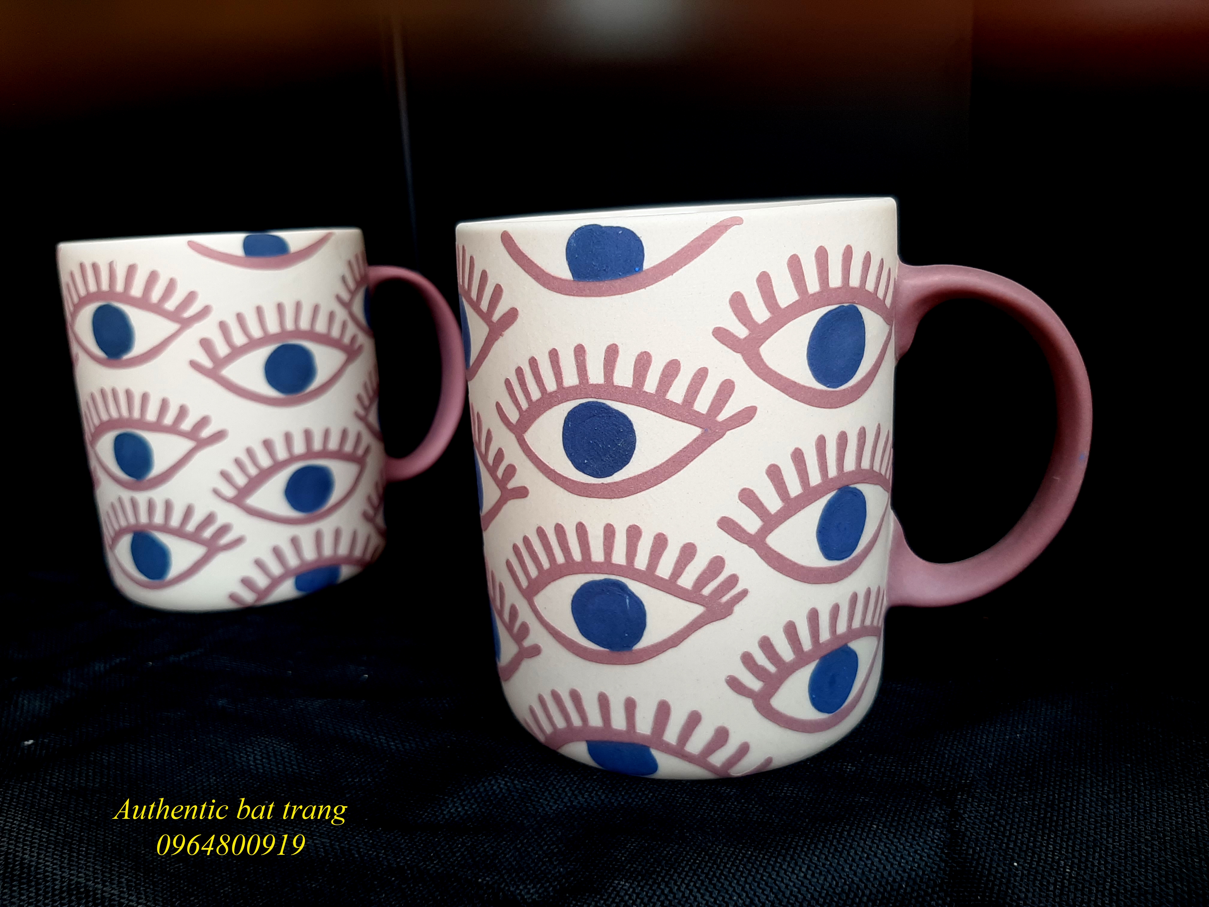 Eyes Cups/  Cốc mắt sản phẩm cốc uống trà, uống cà phê độc đáo thiết kế theo phong cách châu âu, sản xuất tại xưởng gốm authentic bat trang