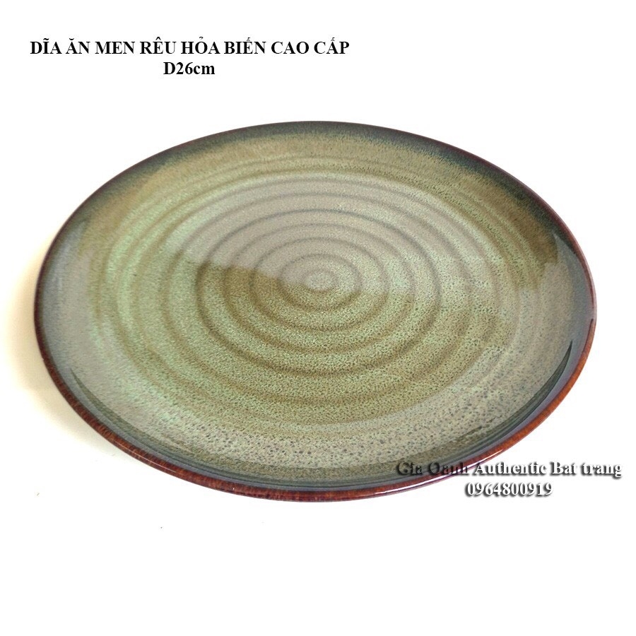 Moss enamel plates- HIGH-QUALITY - Authentic Gia Oanh Ceramics Bat Trang - Specializes in dishes for 5-star restaurants