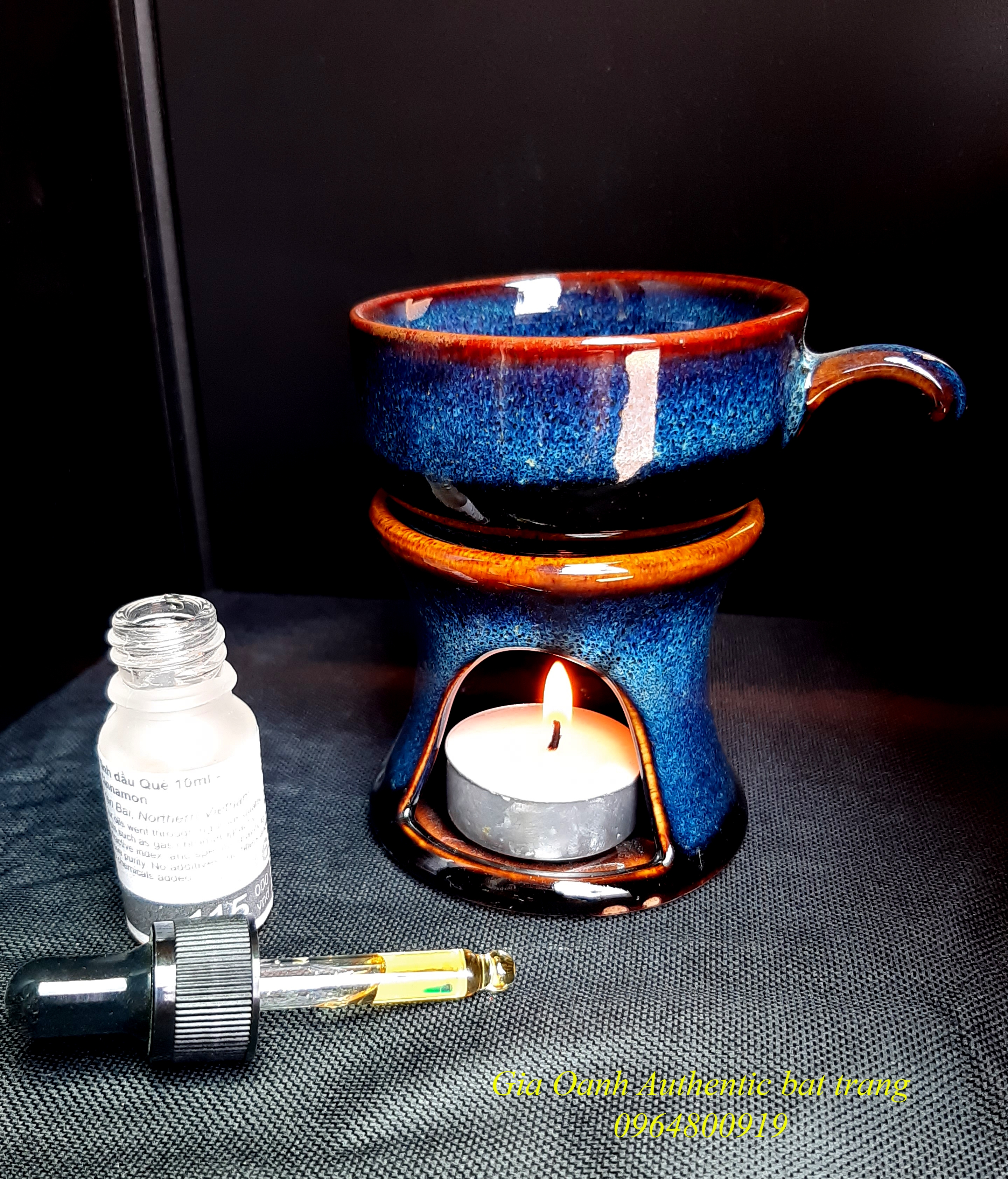 coffee, oil burner by ceramics make by Gia Oanh Authentic bat trang with beautiful glaze