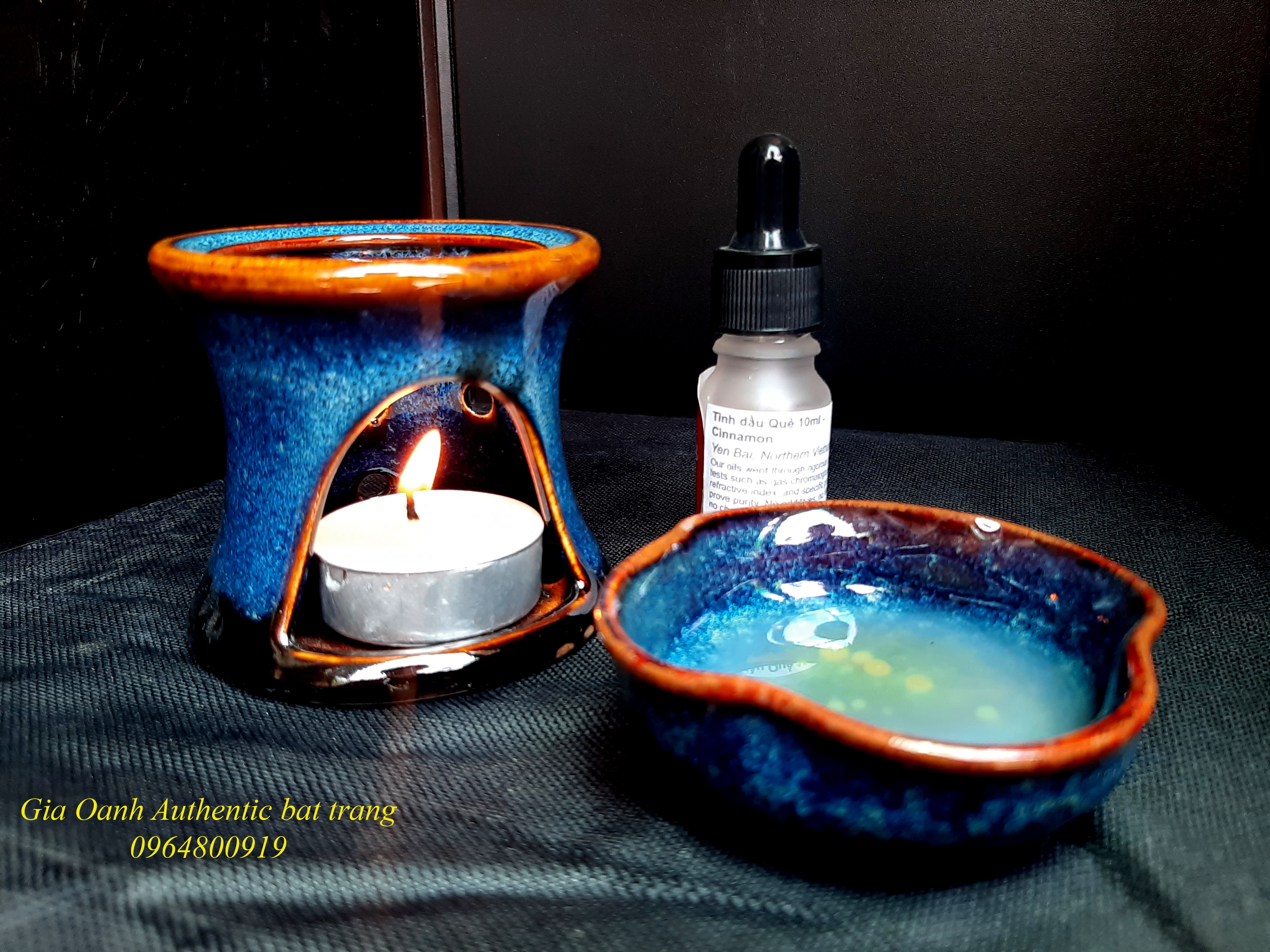 Oil burner set/ Bộ đốt tinh dầu men xanh hỏa biến đẳng cấp sản xuất tại xưởng gốm sứ Gia Oanh Authentic bat trang