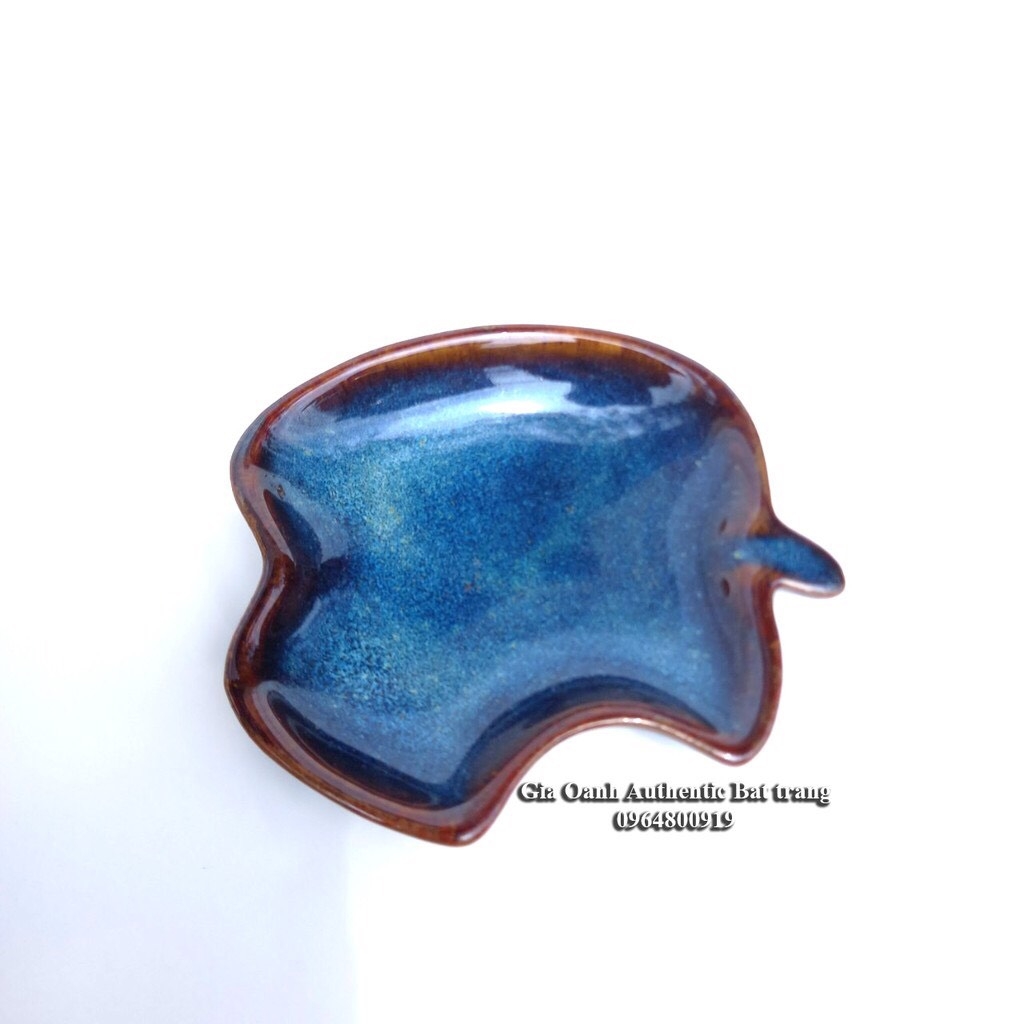 Defective apple plate used to store food and decorate dishes - High-class fire glaze - Gia Oanh Authentic Bat Trang Ceramics Factory