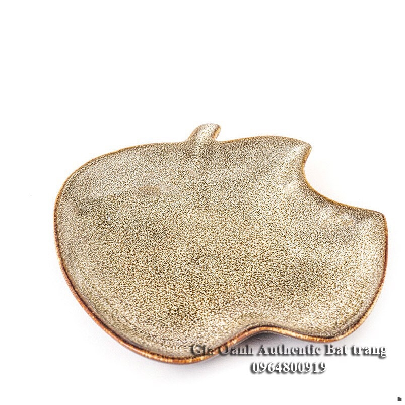 Defective apple plate used to store food and decorate dishes - High-class fire glaze - Gia Oanh Authentic Bat Trang Ceramics Factory