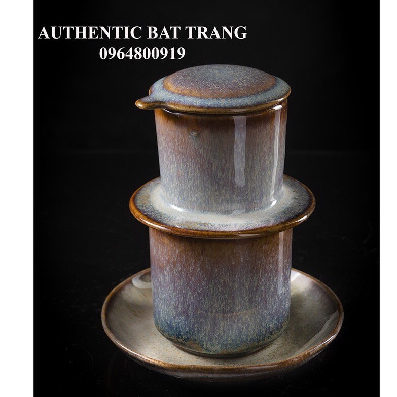 High-class porcelain filter coffee set, luxurious glaze made at Gia Oanh Authentic bat Trang Ceramic Factory