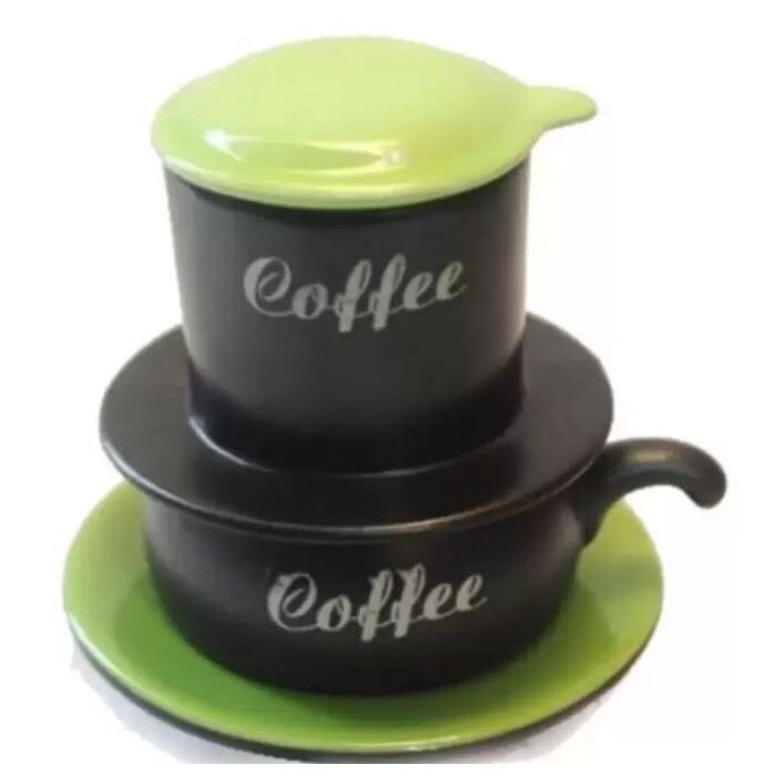 Traditional ceramic filter coffee set - genuine Bat Trang handmade product