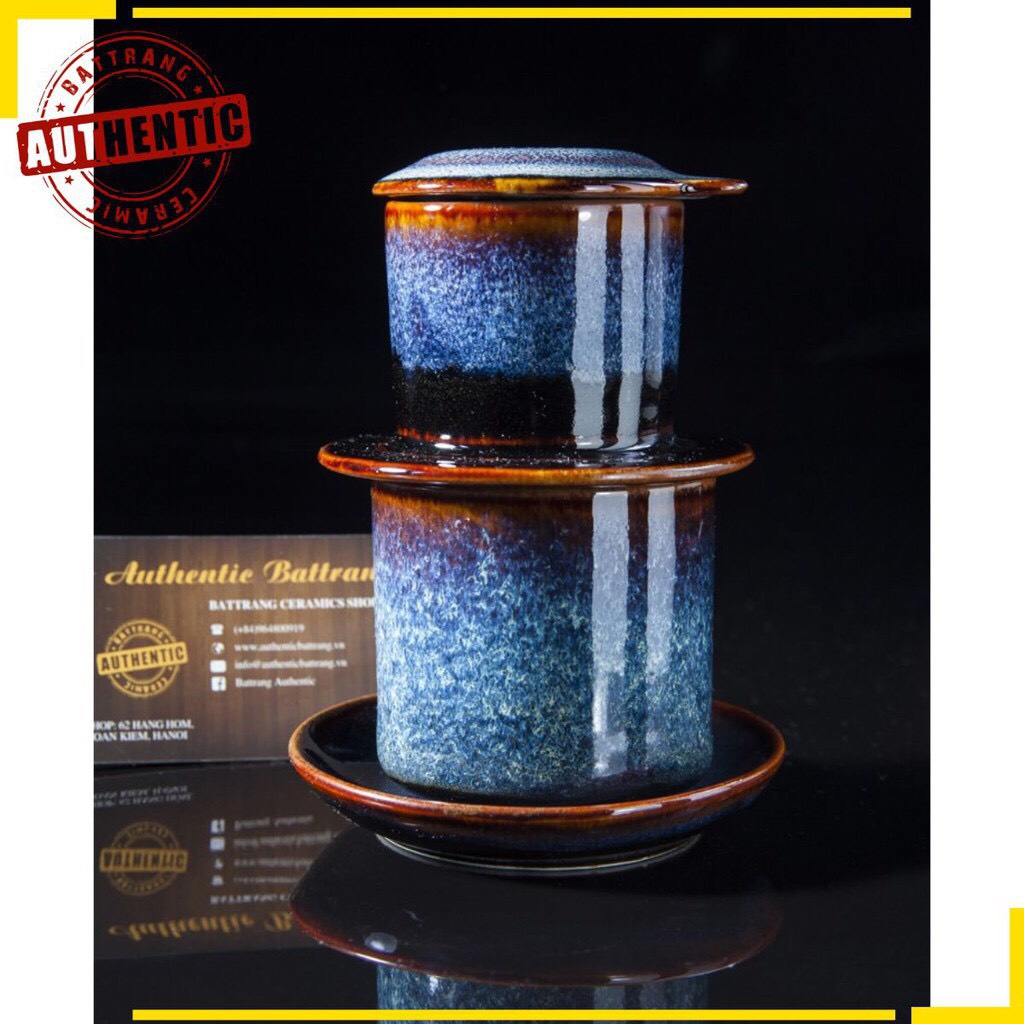 Bộ phin pha cà phê gốm sứ - men xanh đẳng cấp, sản xuất tại xưởng Gia Oanh Authentic bat trang