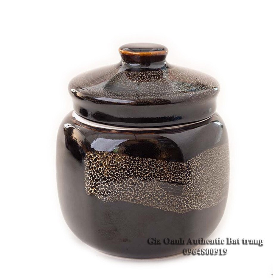 TEA BOX  D11H15cm - HIGH-QUALITY and LUXURY variable glaze - Authentic Bat Trang ceramics workshop