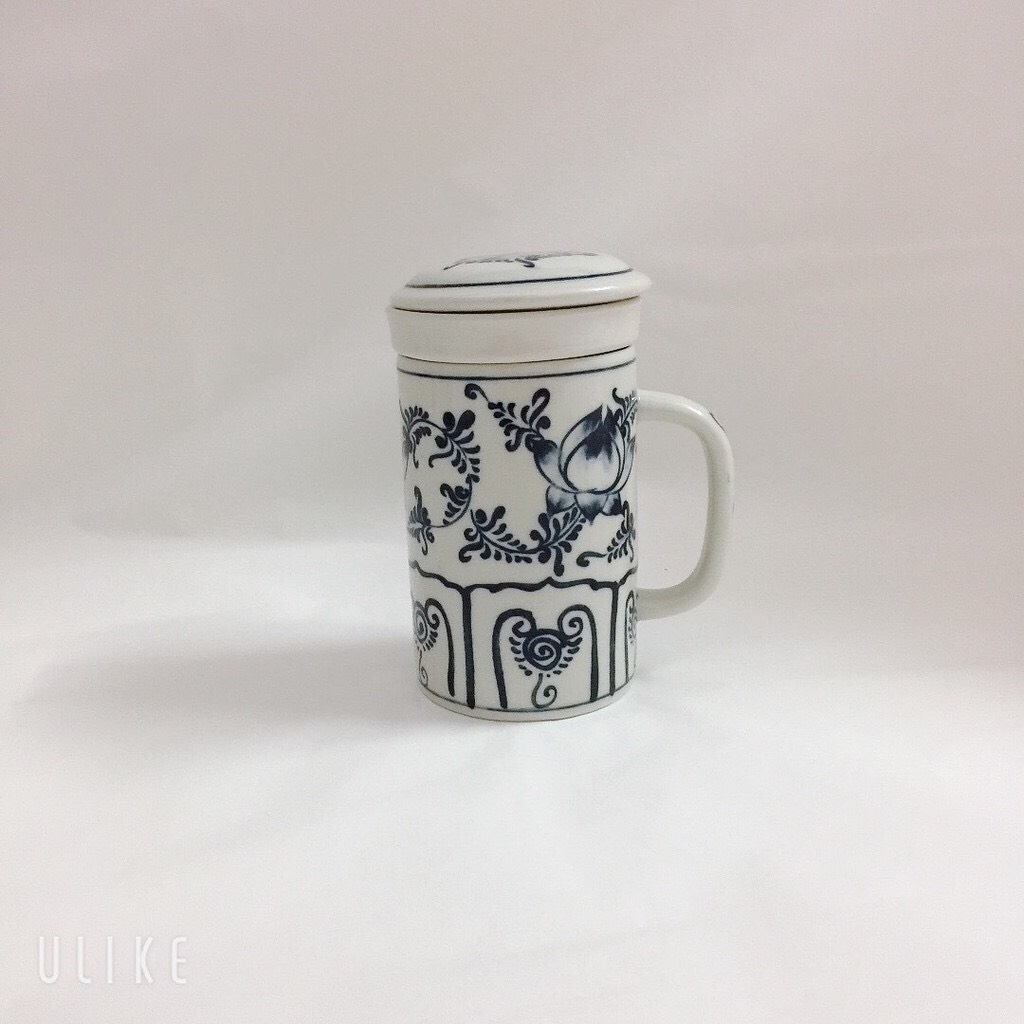 Cốc lọc trà gốm sứ Bát Tràng cao cấp - sản phẩm vẽ tay thủ công bởi những người thợ nổi tiếng Bát Tràng