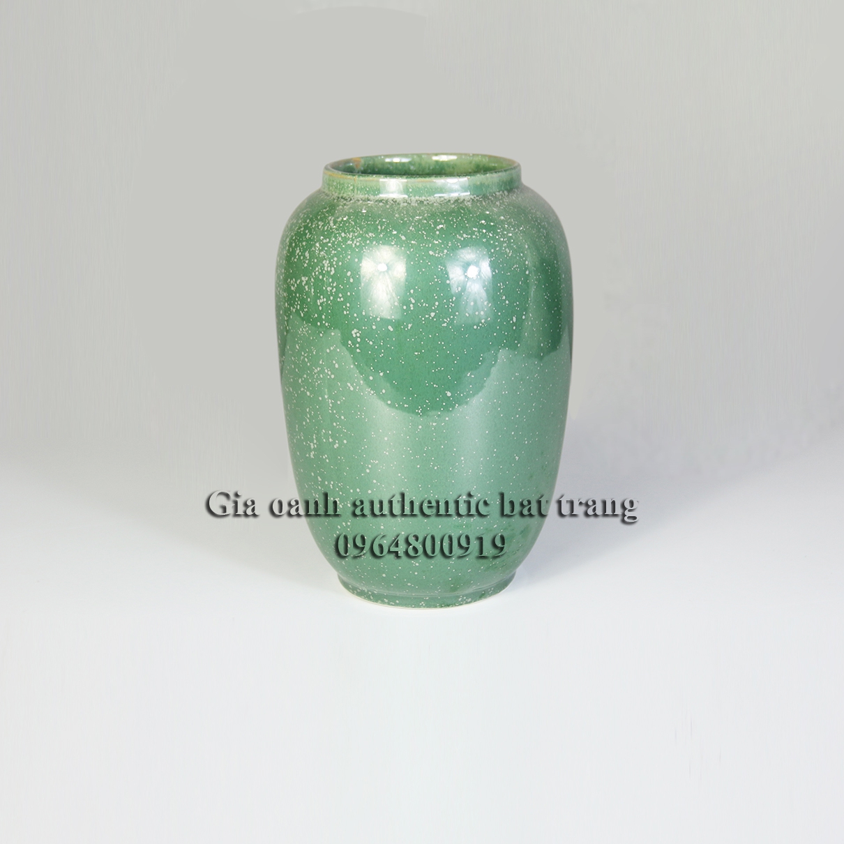 green ceramics vase - Bình cắm hoa men sao - xanh lá tre sản xuất tại xưởng gốm sứ gia oanh authentic bat trang