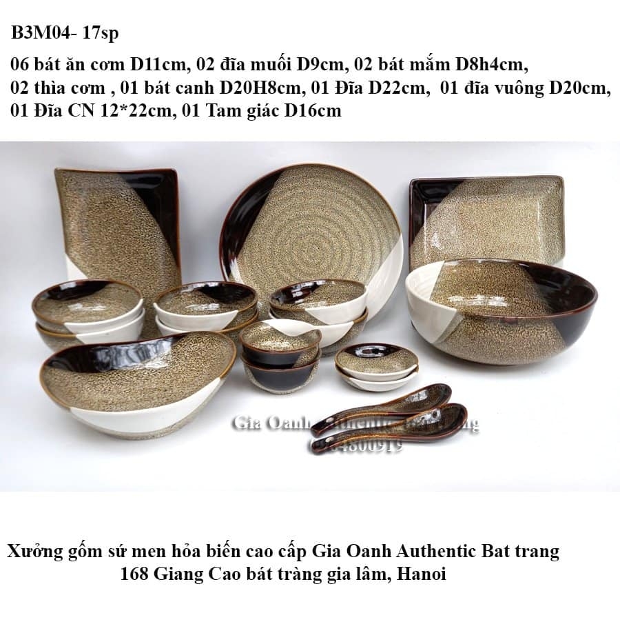 [HOT TREND] High-class tableware set with glazed enamel- Gia Oanh Authentic Bat Trang ceramics workshop