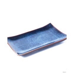 Large rectangular tray dedicated to restaurants - high-class blue glaze made at the factory Authentic bat Trang