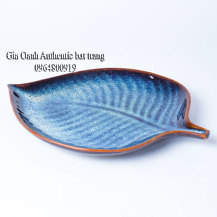 Trays, Plates shaped like Green Enamel leaves HIGH QUALITY - Specializes in 5-star hotel restaurants - Authentic Gia Oanh Ceramics Bat Trang